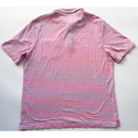Men’s Johnnie-O Hangin’ Out Short Sleeve Pink and Blue Polo Shirt Size XL - Picture 4 of 6
